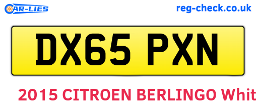 DX65PXN are the vehicle registration plates.