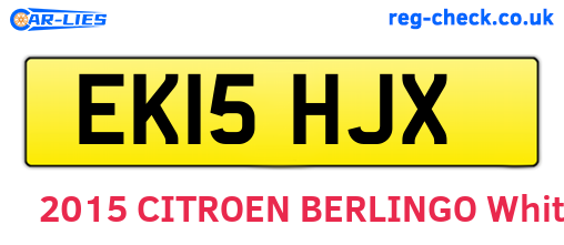 EK15HJX are the vehicle registration plates.