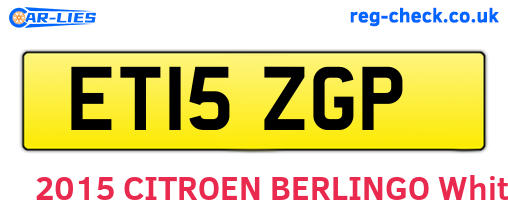 ET15ZGP are the vehicle registration plates.