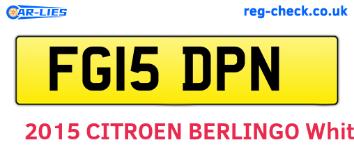FG15DPN are the vehicle registration plates.