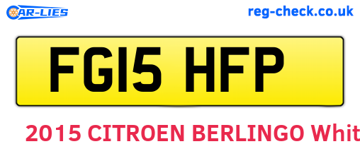 FG15HFP are the vehicle registration plates.
