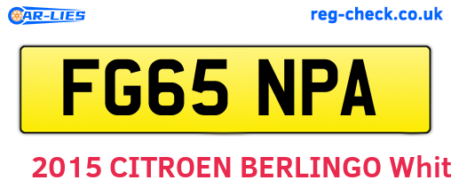 FG65NPA are the vehicle registration plates.
