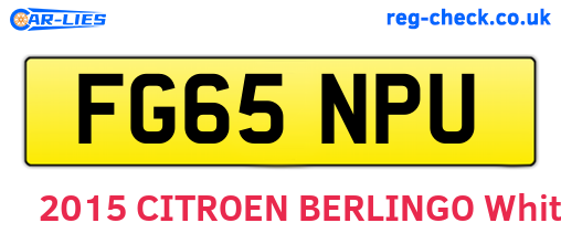 FG65NPU are the vehicle registration plates.