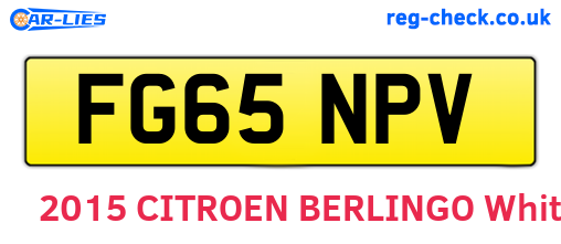 FG65NPV are the vehicle registration plates.
