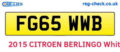 FG65WWB are the vehicle registration plates.