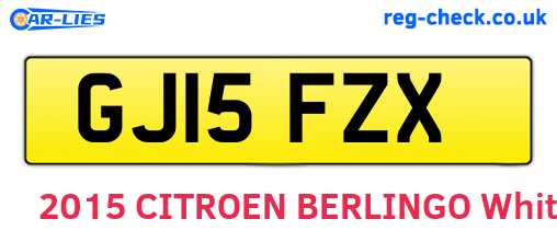 GJ15FZX are the vehicle registration plates.