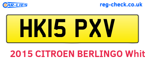 HK15PXV are the vehicle registration plates.