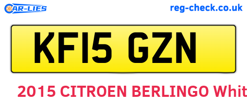 KF15GZN are the vehicle registration plates.