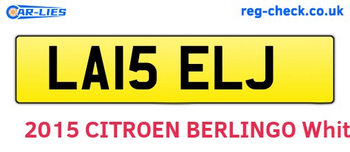 LA15ELJ are the vehicle registration plates.