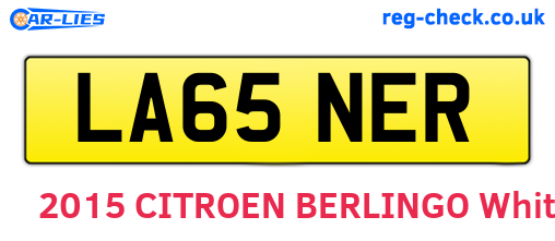 LA65NER are the vehicle registration plates.