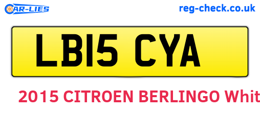 LB15CYA are the vehicle registration plates.