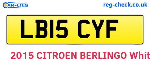 LB15CYF are the vehicle registration plates.