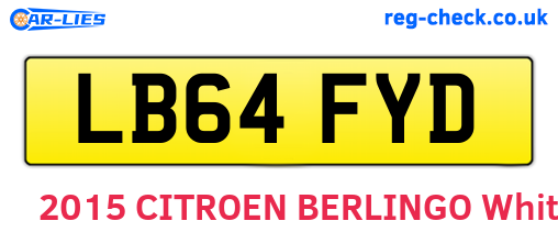LB64FYD are the vehicle registration plates.