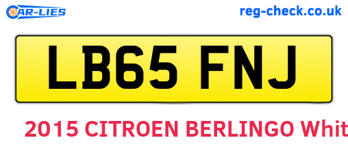 LB65FNJ are the vehicle registration plates.