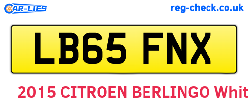 LB65FNX are the vehicle registration plates.