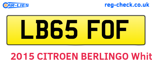 LB65FOF are the vehicle registration plates.