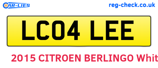 LC04LEE are the vehicle registration plates.