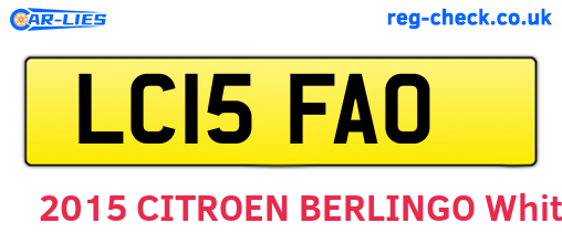 LC15FAO are the vehicle registration plates.
