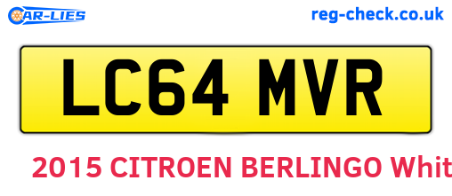 LC64MVR are the vehicle registration plates.