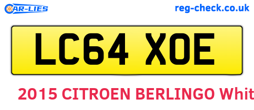 LC64XOE are the vehicle registration plates.