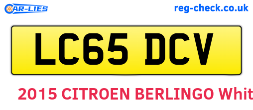 LC65DCV are the vehicle registration plates.