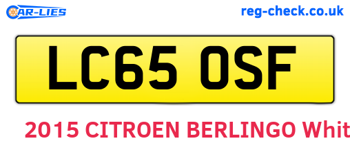 LC65OSF are the vehicle registration plates.