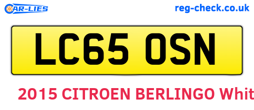 LC65OSN are the vehicle registration plates.