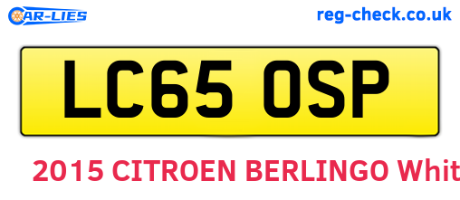 LC65OSP are the vehicle registration plates.