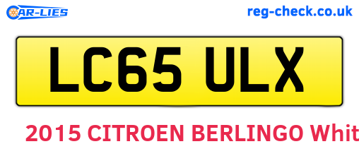 LC65ULX are the vehicle registration plates.