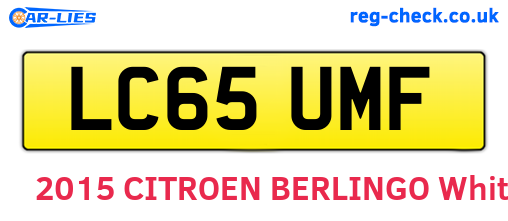 LC65UMF are the vehicle registration plates.