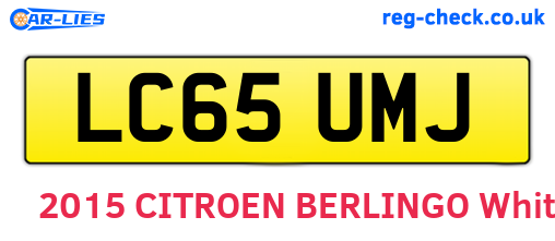 LC65UMJ are the vehicle registration plates.
