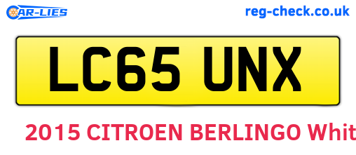 LC65UNX are the vehicle registration plates.