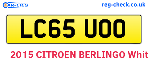 LC65UOO are the vehicle registration plates.