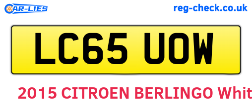 LC65UOW are the vehicle registration plates.