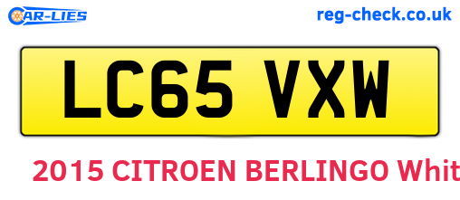 LC65VXW are the vehicle registration plates.