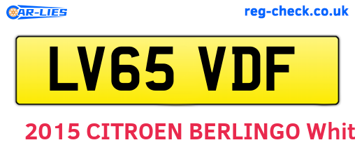 LV65VDF are the vehicle registration plates.