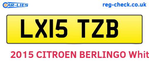 LX15TZB are the vehicle registration plates.