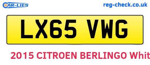 LX65VWG are the vehicle registration plates.
