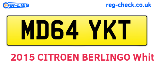 MD64YKT are the vehicle registration plates.