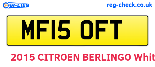 MF15OFT are the vehicle registration plates.