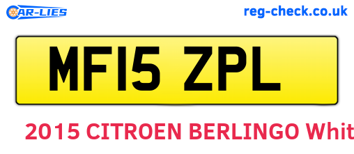 MF15ZPL are the vehicle registration plates.