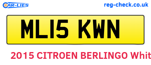 ML15KWN are the vehicle registration plates.