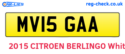 MV15GAA are the vehicle registration plates.