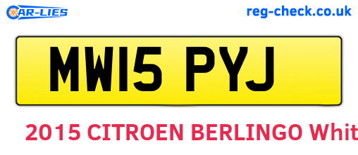 MW15PYJ are the vehicle registration plates.