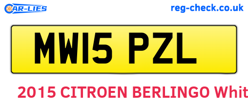 MW15PZL are the vehicle registration plates.