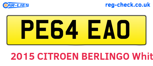 PE64EAO are the vehicle registration plates.