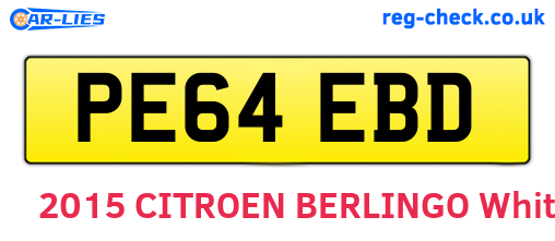 PE64EBD are the vehicle registration plates.