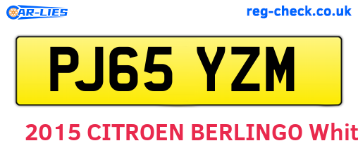 PJ65YZM are the vehicle registration plates.