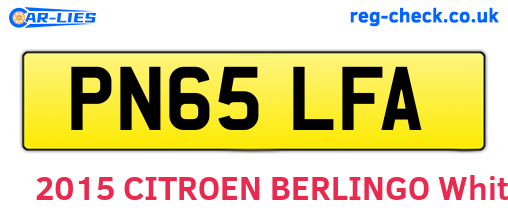 PN65LFA are the vehicle registration plates.