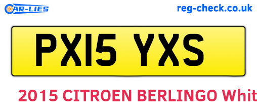 PX15YXS are the vehicle registration plates.